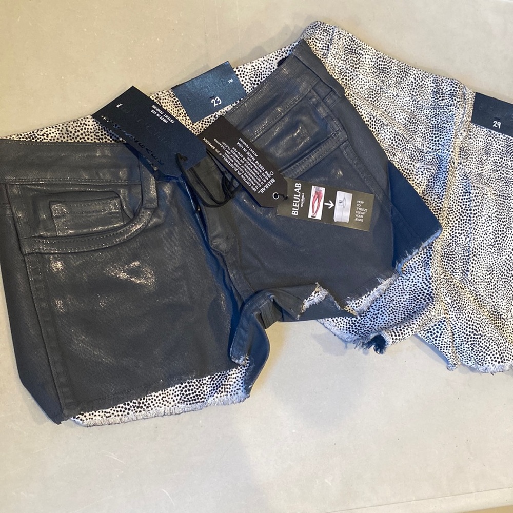 NWT bleulab DOTTED reversible short pant denim jean